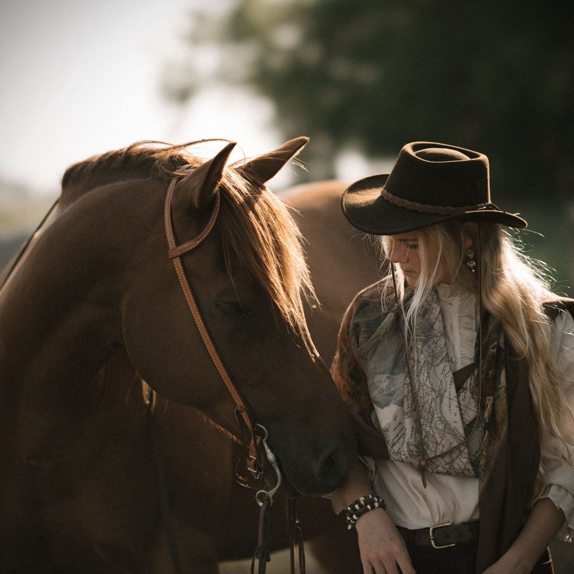 Maouli shawl silk and cashmere Saghar girl with horse